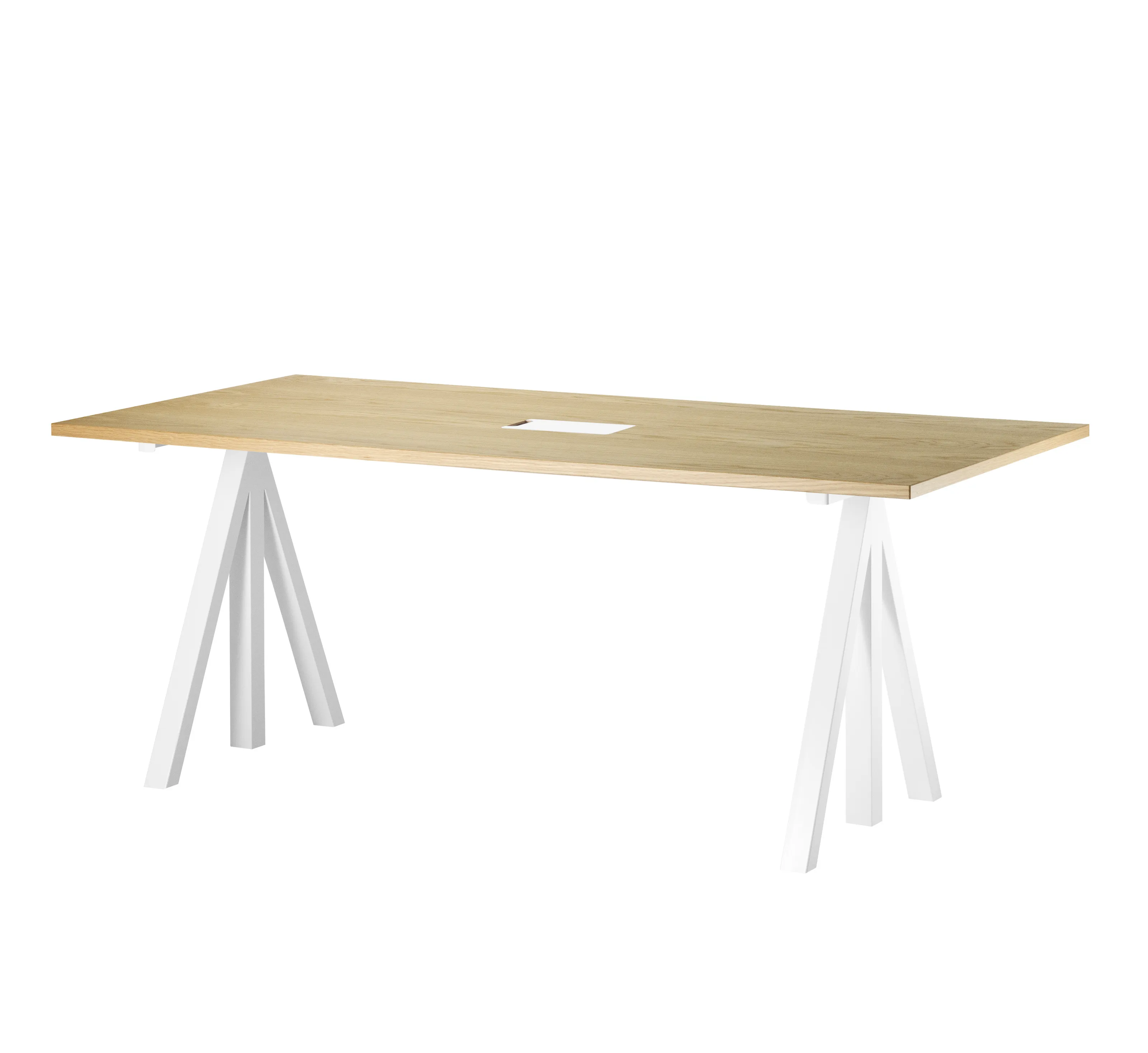 Arbeidsbord 180 x 90 hvit/eik – frittstående, arbeidsbord