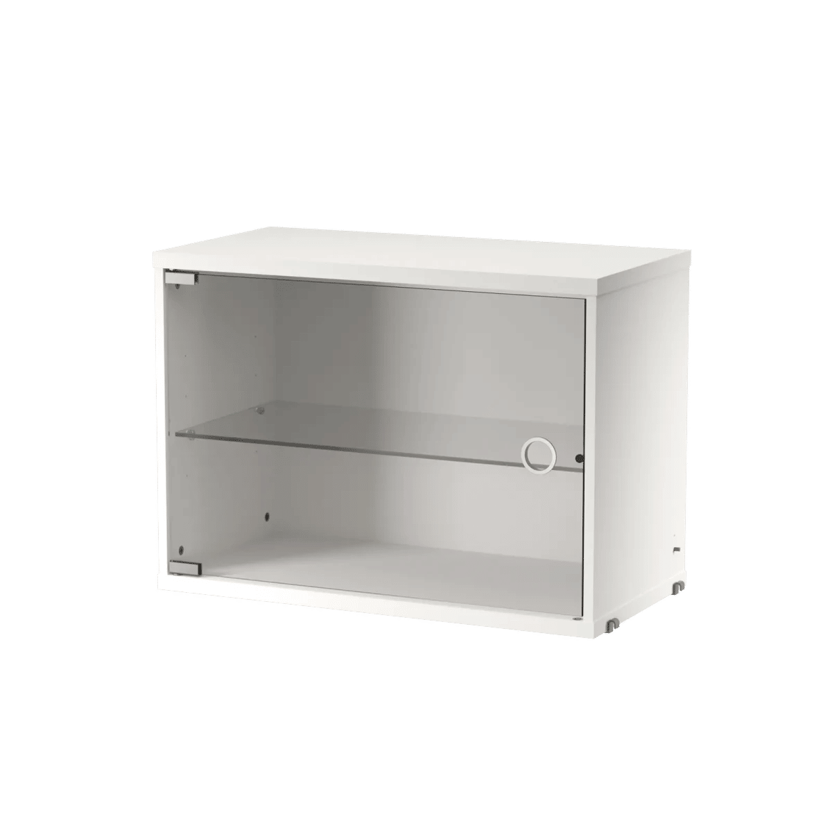 Vitrineskap med svingbar glassdør 58x30x42 Hvit