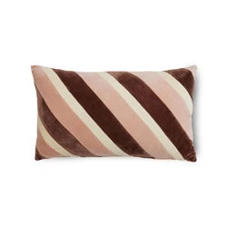 Stripet fløyelspute Rose (60x35cm)
