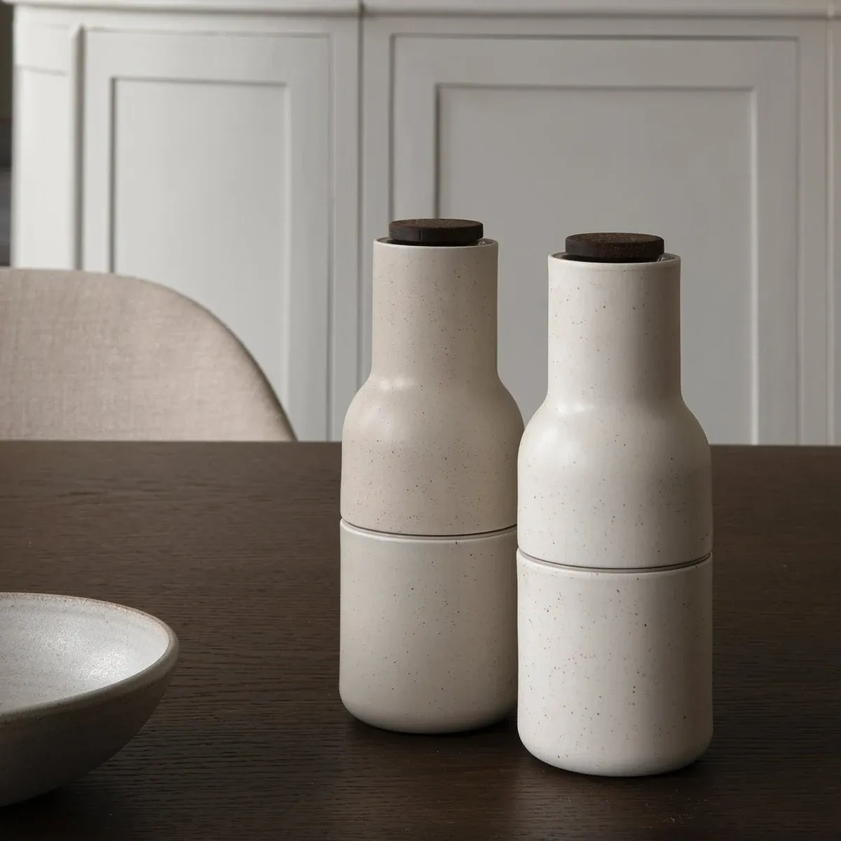 Flaskekvern, L, Keramikk/Sand/Valnøtt