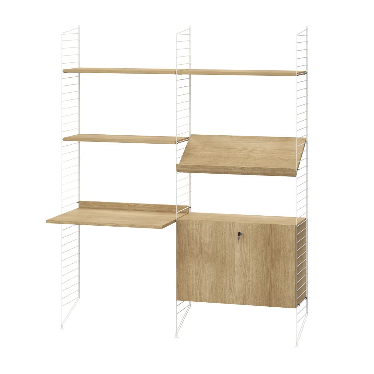 Skap med lås 78x32,2x52 Eik