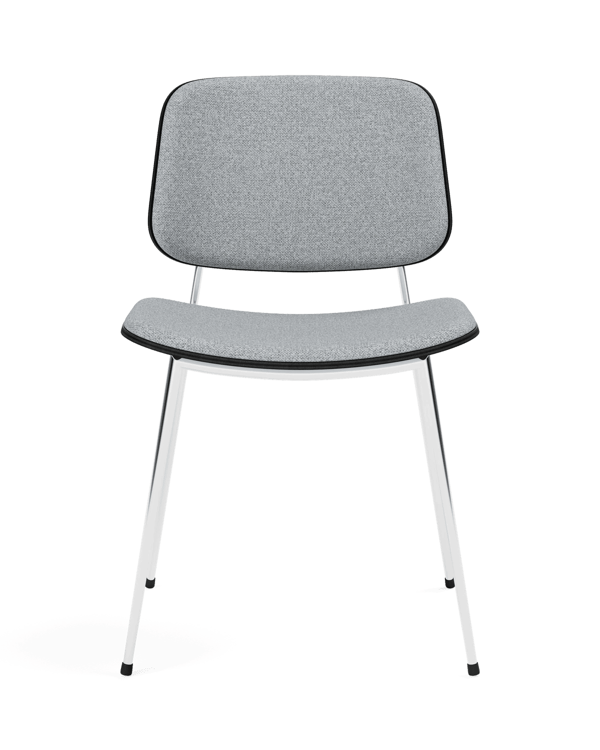 Søborg Metal Base Front upholstered – Hallingdal 130 Eik sort lakkert, FSC Mix 70% Krom