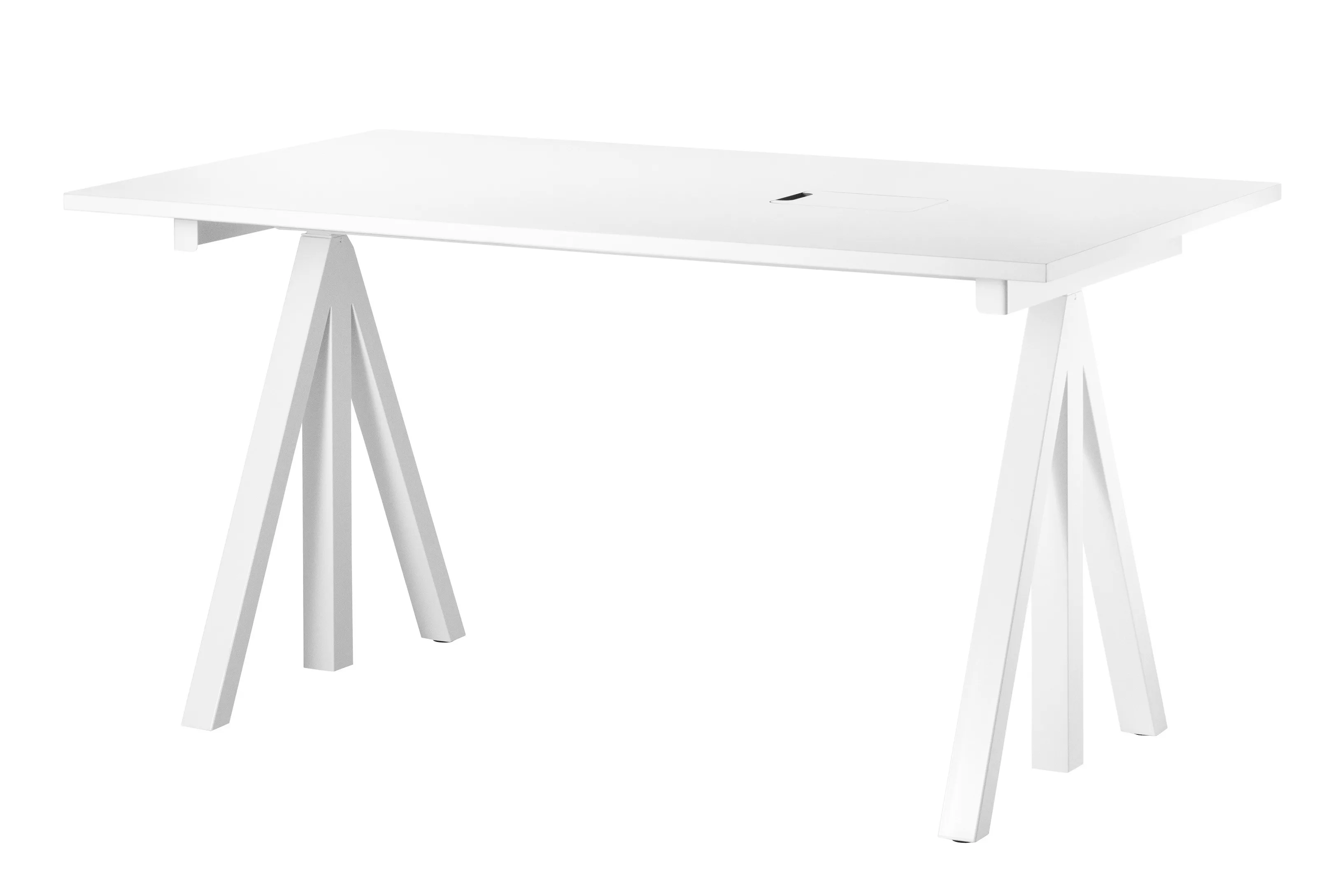 Arbeidsbord 140 x 78 hvit/hvitt laminat – frittstående, arbeidsbord