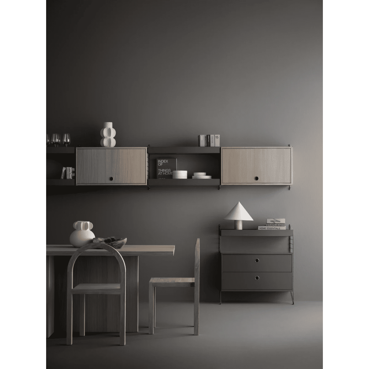Skap med klaffdør 58x30x42 Ask