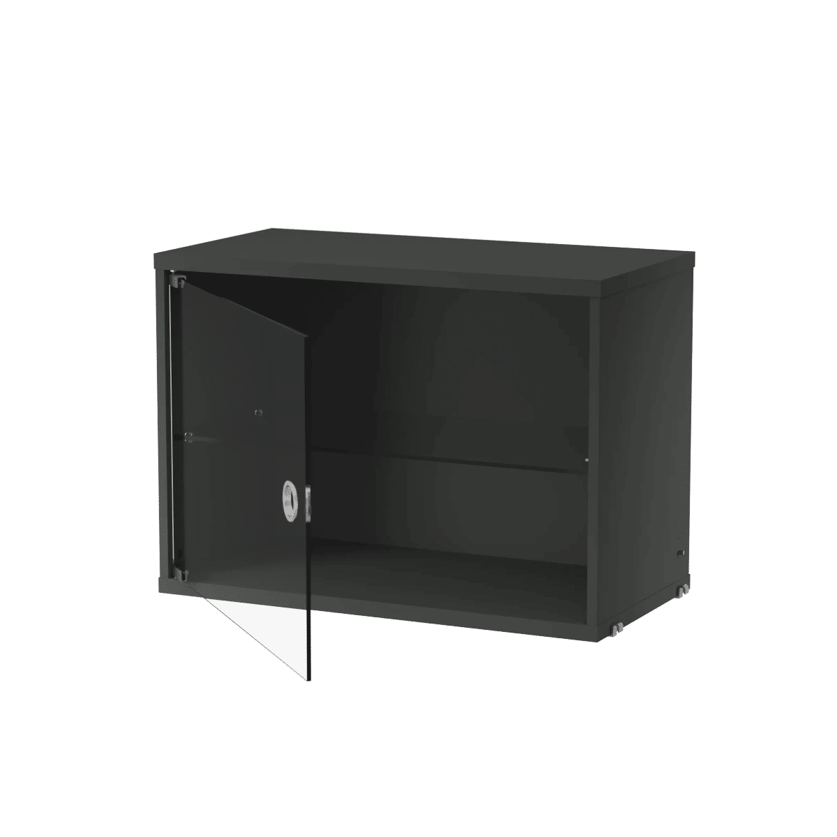 Vitrineskap med svingbar glassdør 58x30x42 Mørk grå
