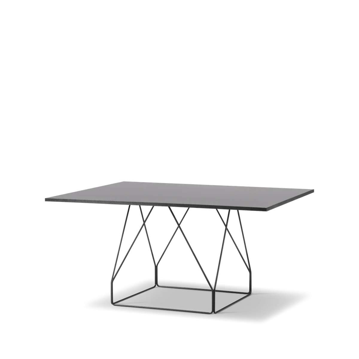 JG (6569) Table, 140x140 cm – Sort linoleum Sort lakkert Sort eik