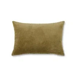 Velur pute army grønn (60x40cm)