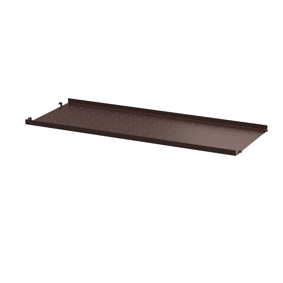 Metallhylle med lav kant 78x30x2 Mørk brun