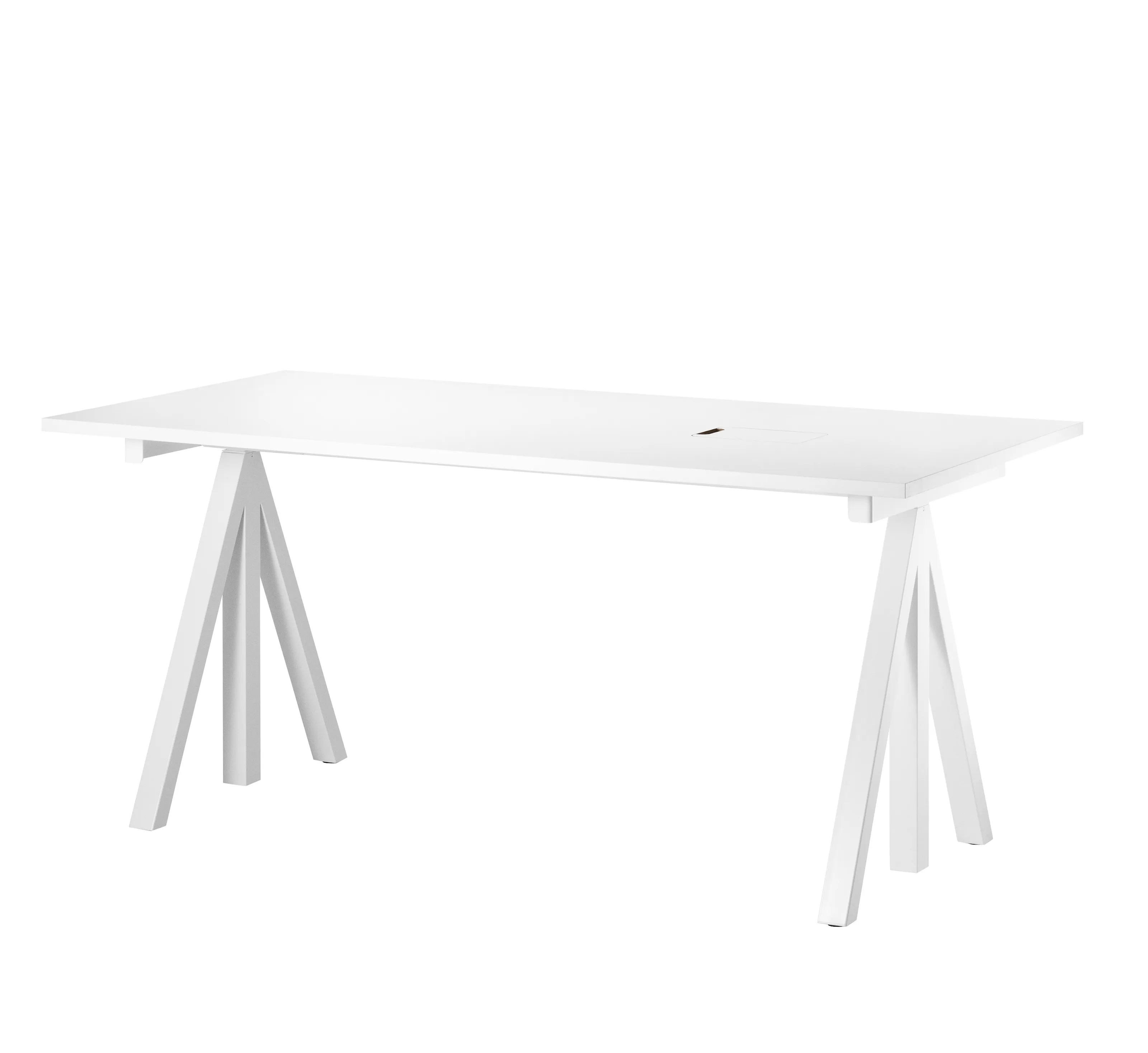 Arbeidsbord 160 x 78 hvit/hvitt laminat – frittstående, arbeidsbord