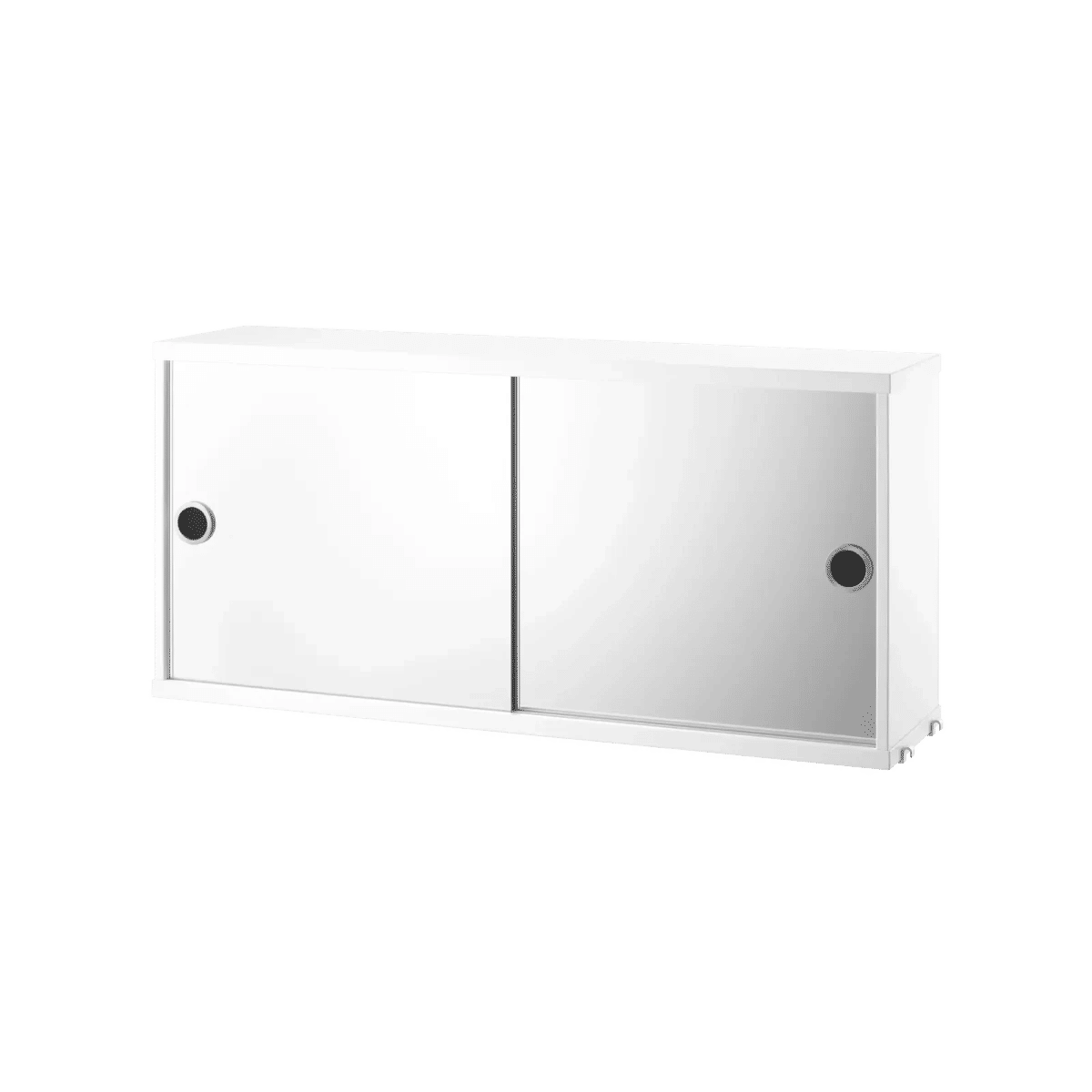 Skap med skyvedører med speil 78x20x37 Hvit