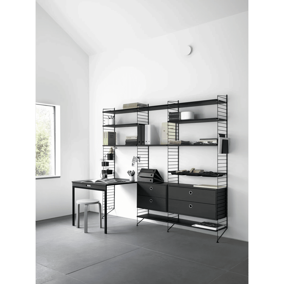 Klaffebord 78x30x71 Svart, Svartbeiset ask
