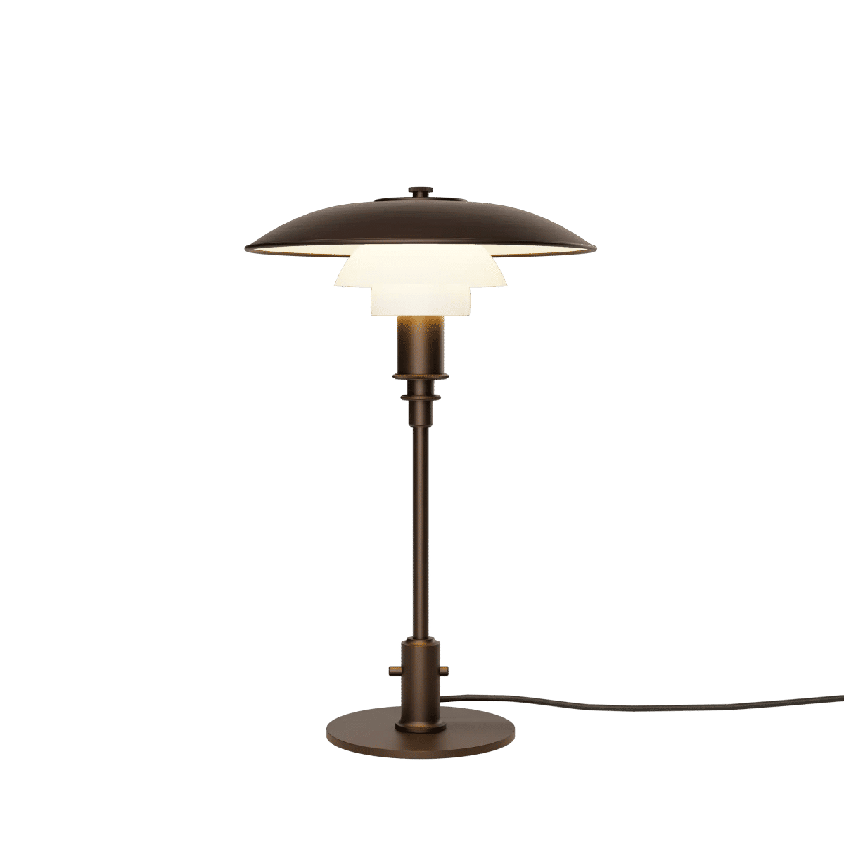 PH 3/2 Aged Brass Opal Bordlampe – Aged brass/opal glass