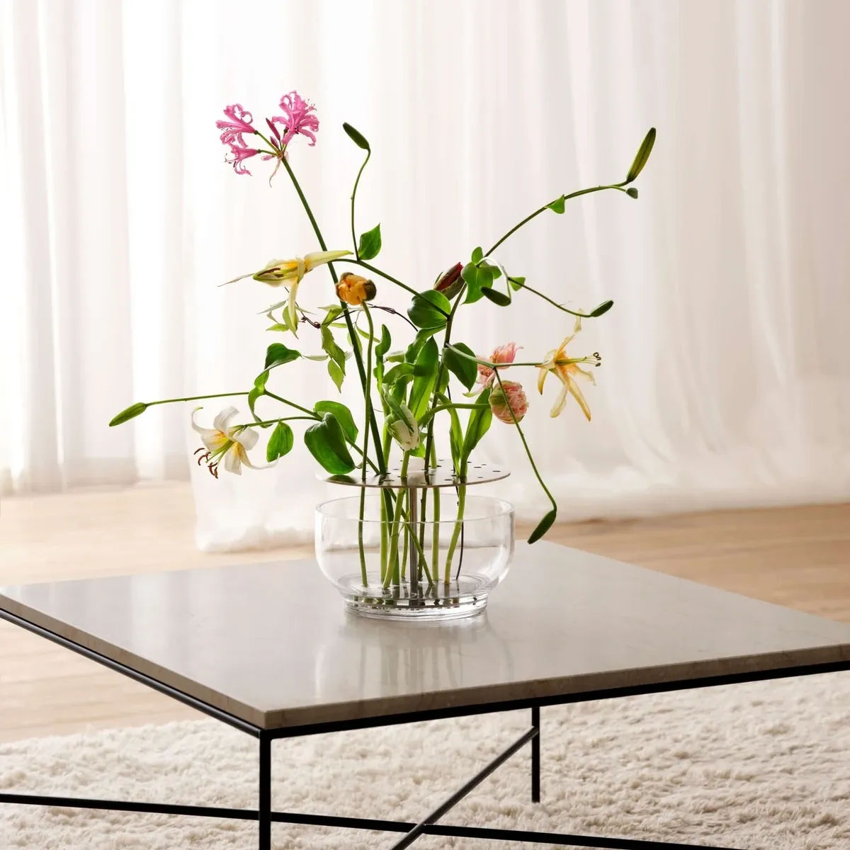 Ikebana, liten, messingbelagt