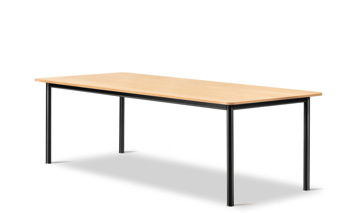 Plan (6633) Table 240 x 100 cm – Eik finér lakkert, FSC Mix 70% Sort 240 x 100 cm, høyde 73 cm