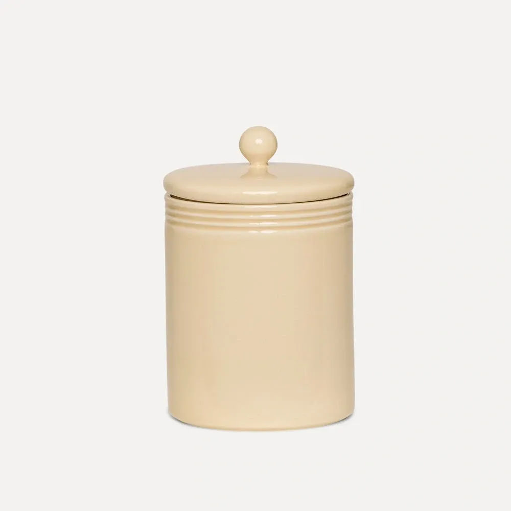 Krukke høy m.lokk D:10cm/H:15,5cm Marsipan