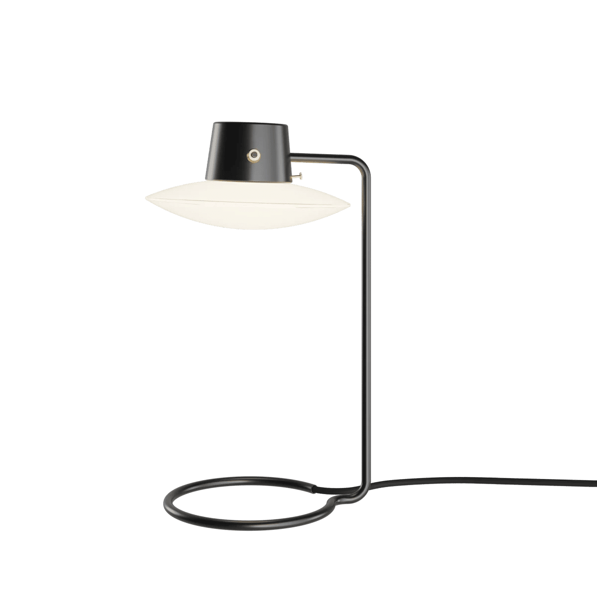 AJ Oxford Bordlampe – Opal 410 mm Svart ledning Fot