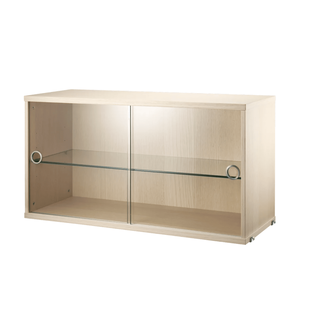 Vitrineskap med skyvedør i glass 78x30x42 Ask