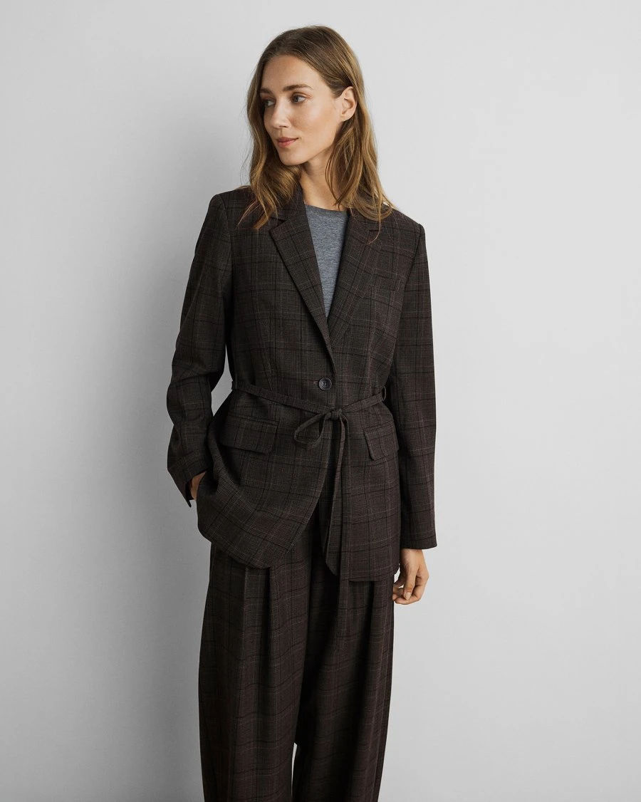 MSCH Johnna Blazer CHK – DARK BROWN/CORN / M