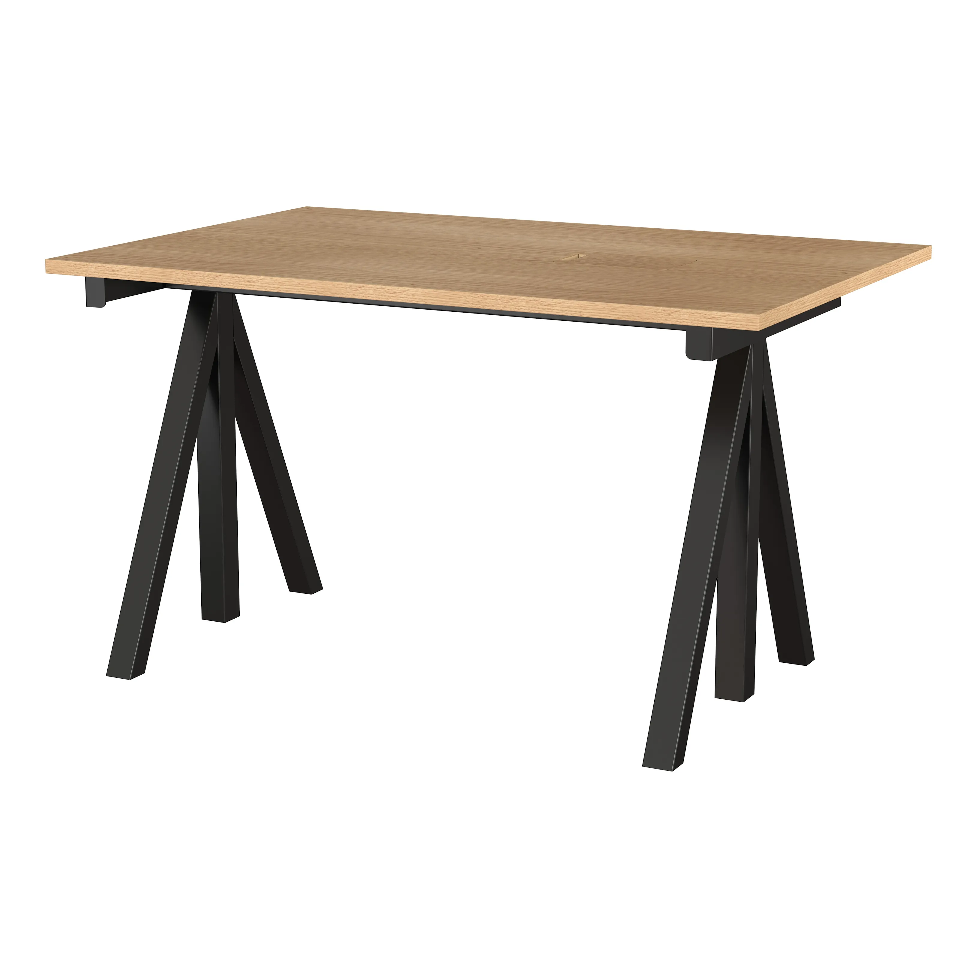 Arbeidsbord 120 x 78 eik/svart – frittstående, arbeidsbord