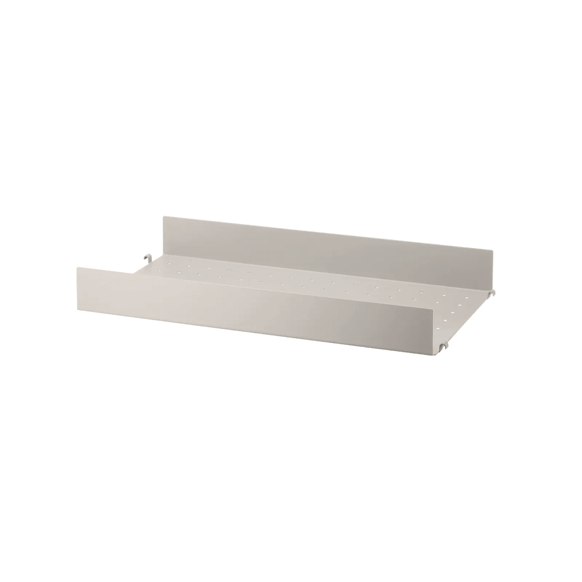 Metallhylle med høy kant 58x30x7 Beige