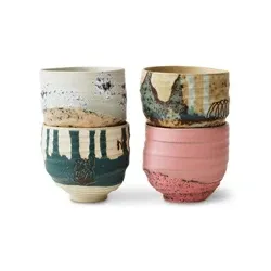 Artist ceramics: kaffekoppsett 4-deler