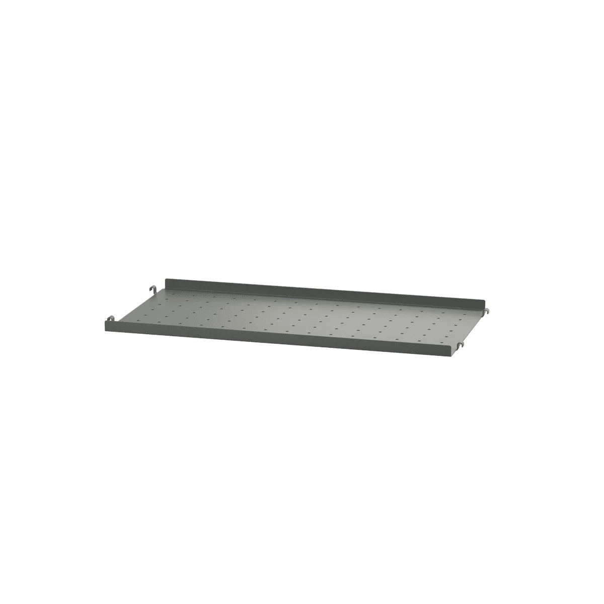 Metallhylle med lav kant 58x20x2 Mørk grå