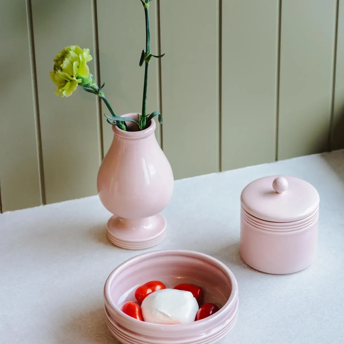 Krukke med lokk Soft Rose, 11,5 cm