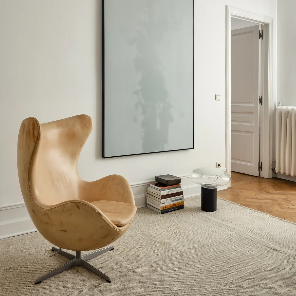 Ægget™ 3316 Lenestol, Haze lær Dark Brown, børstet matt aluminium