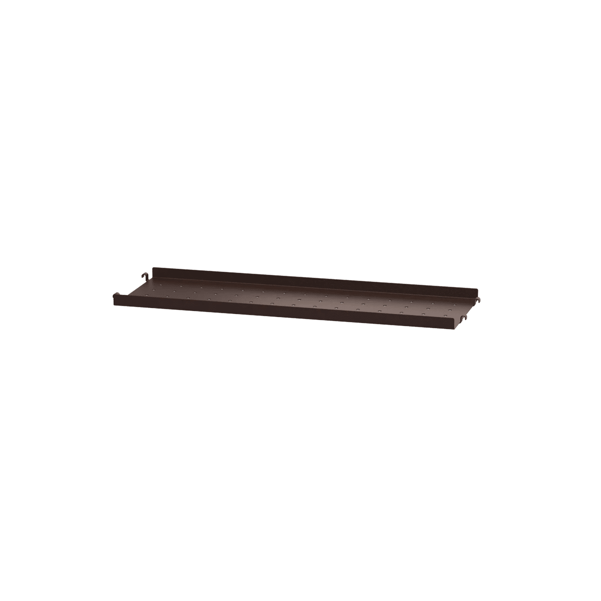 Metallhylle med lav kant 58x20x2 Mørk brun