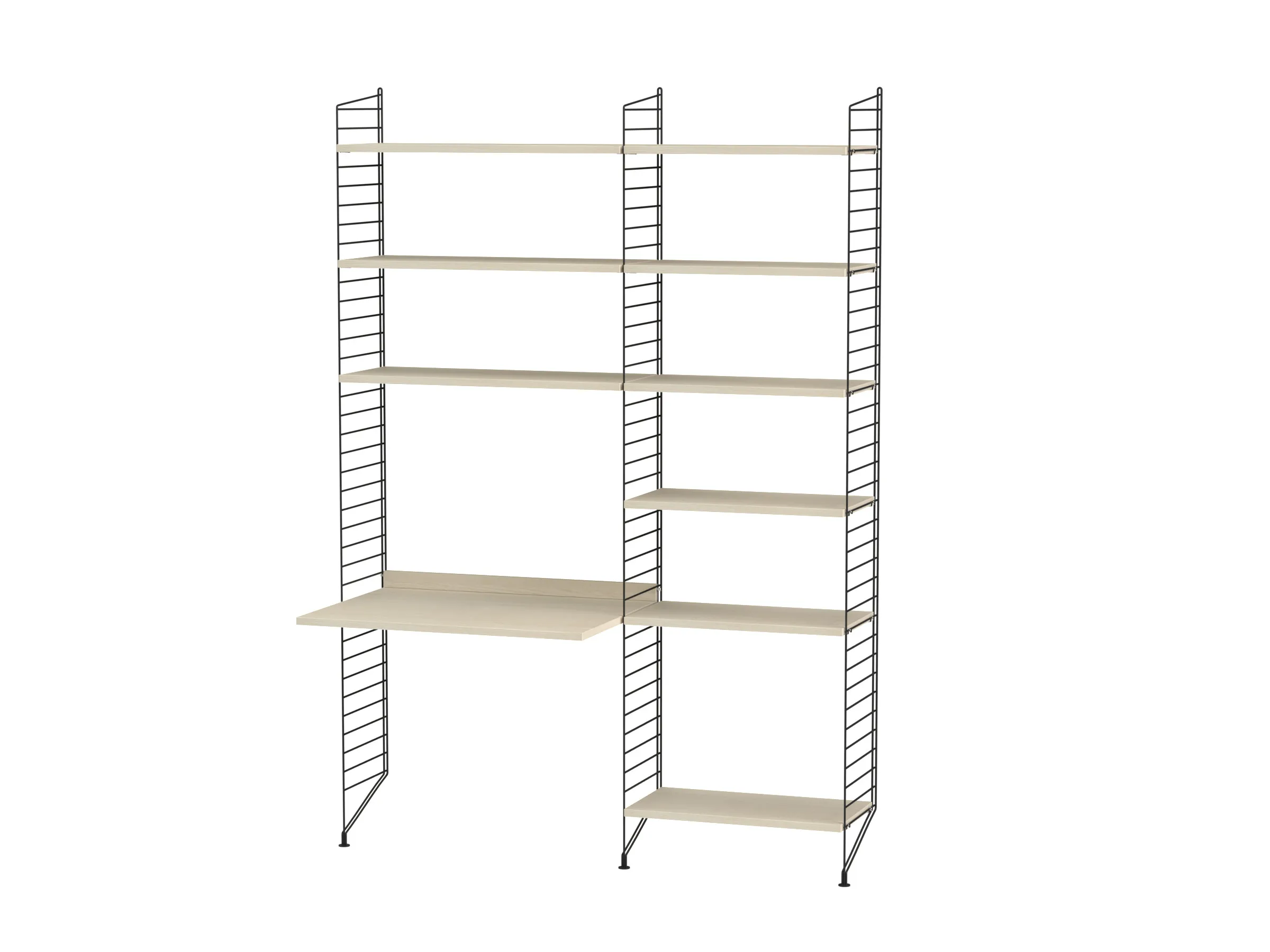 Barnerom D – gulvmontert, 3 hyller og arbeidsbord