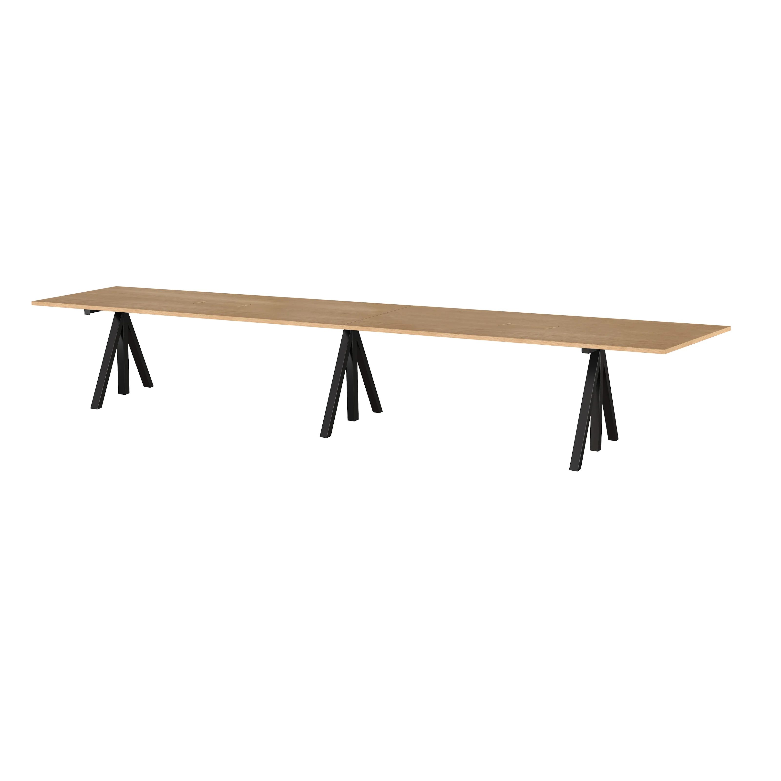 Høydejusterbare konferansebord 360x90 eik/svart