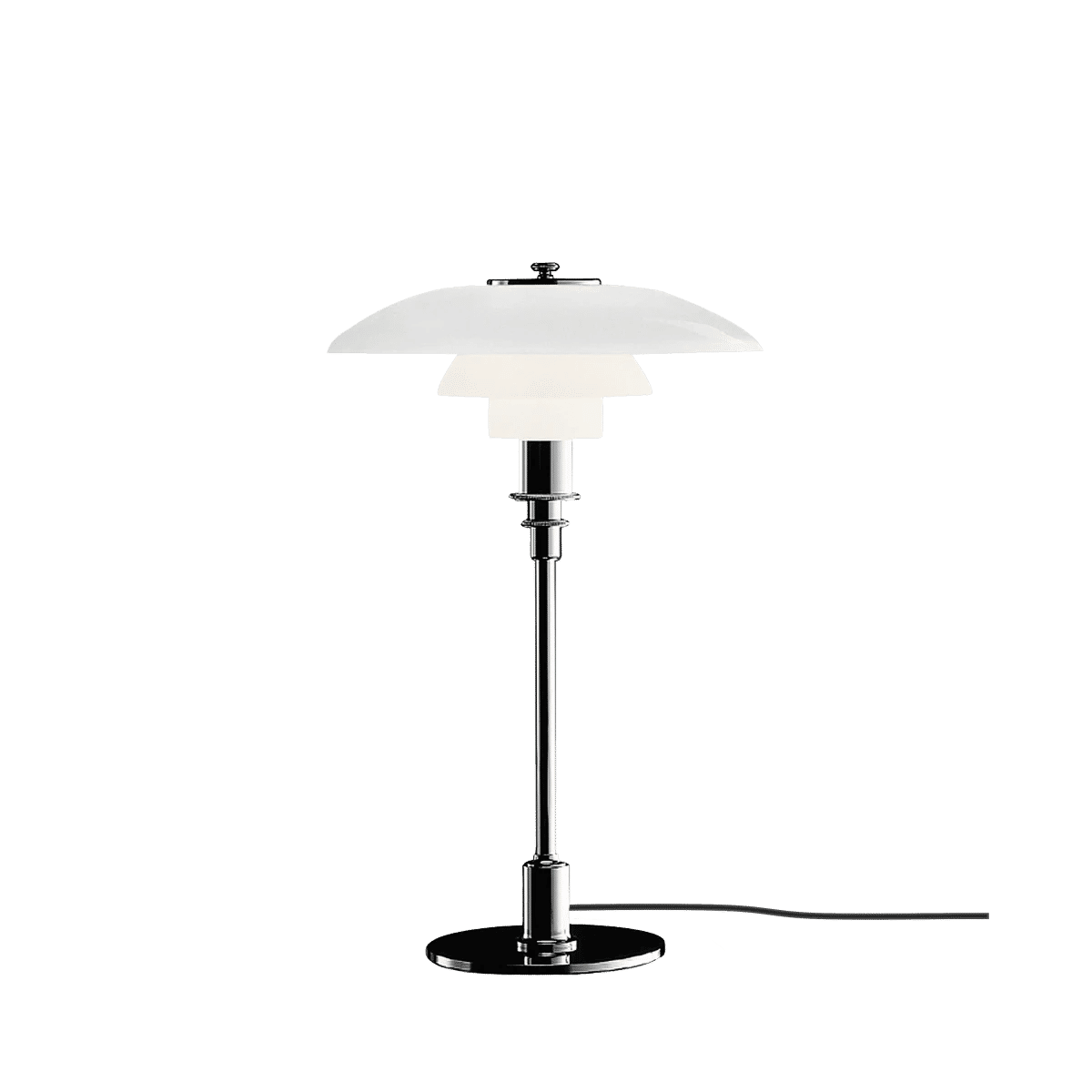 PH 3-2 Bordlampe Glass Krom