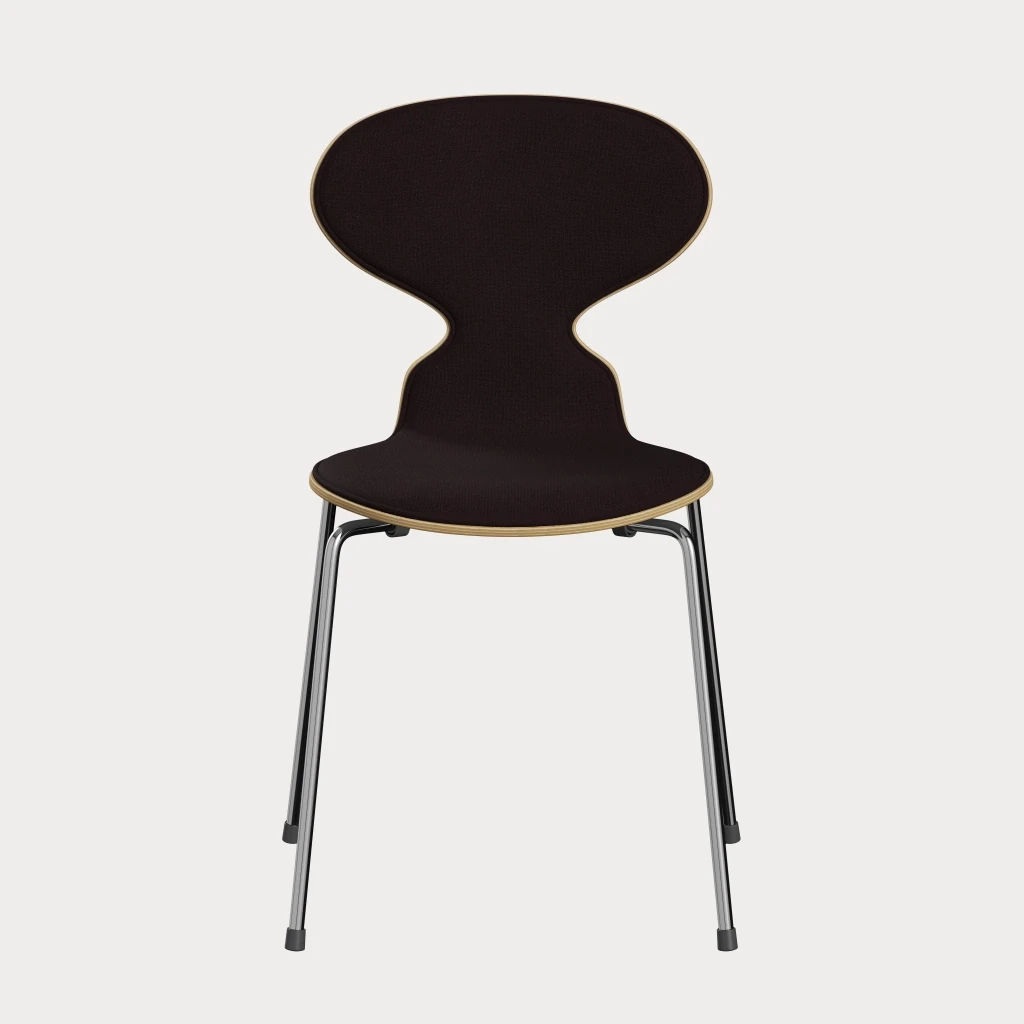 Ant™ 3101 Front Upholstered Chair, klar lakkert finer eik, Christianshavn (1280) frontpolstring, forkromet stålben