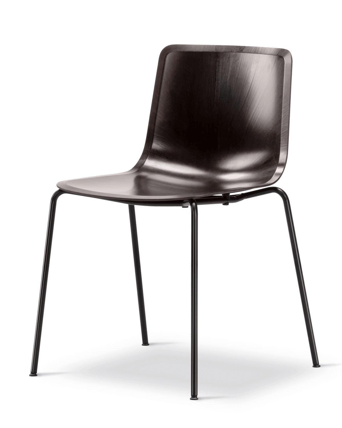 Pato (4203) Paper 4 Leg Chair – Papershell m/sorte skruer, FSC Mix 70% Sort