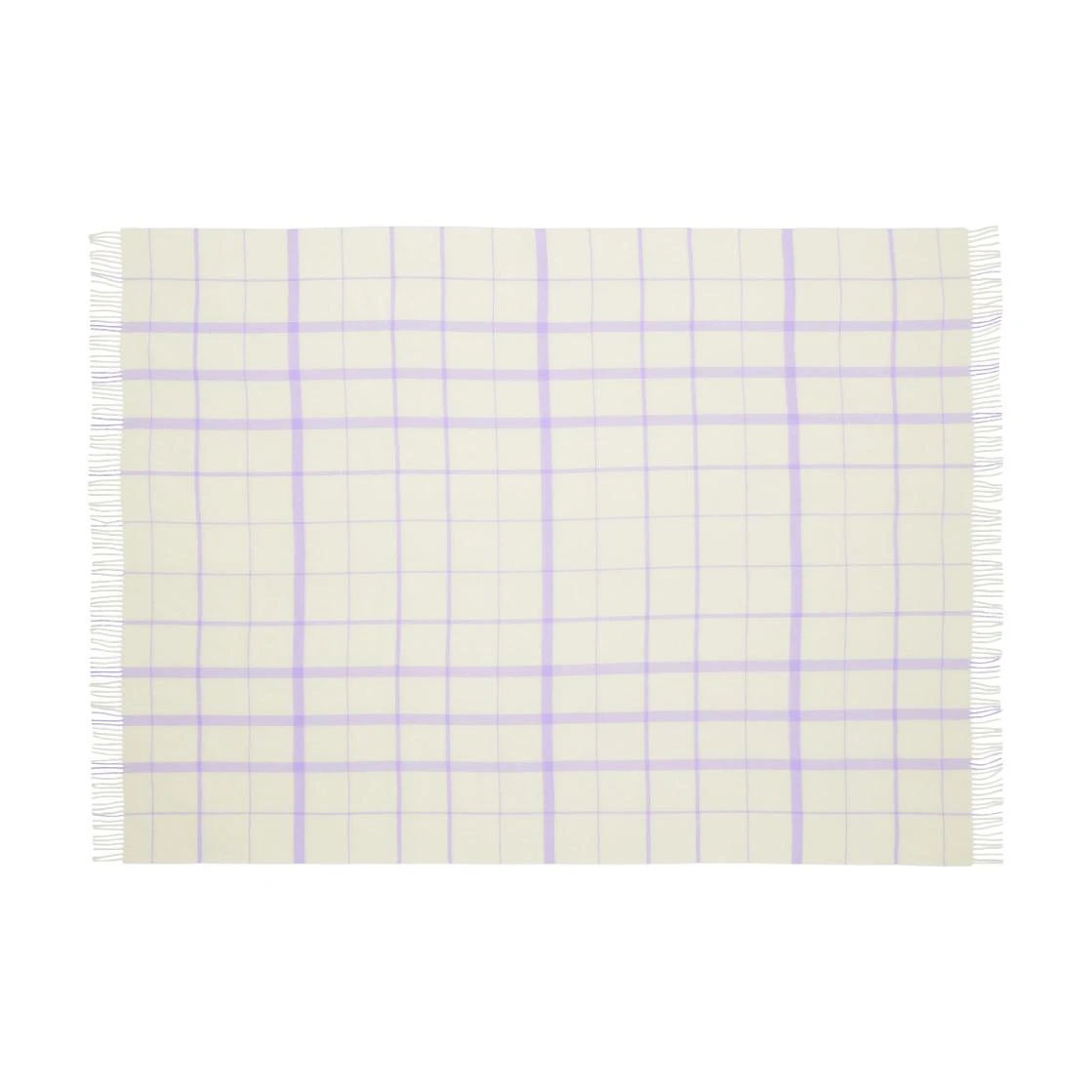 Warp and Weft pledd 130x190 cm - Livlig, Rå hvit/Lilla