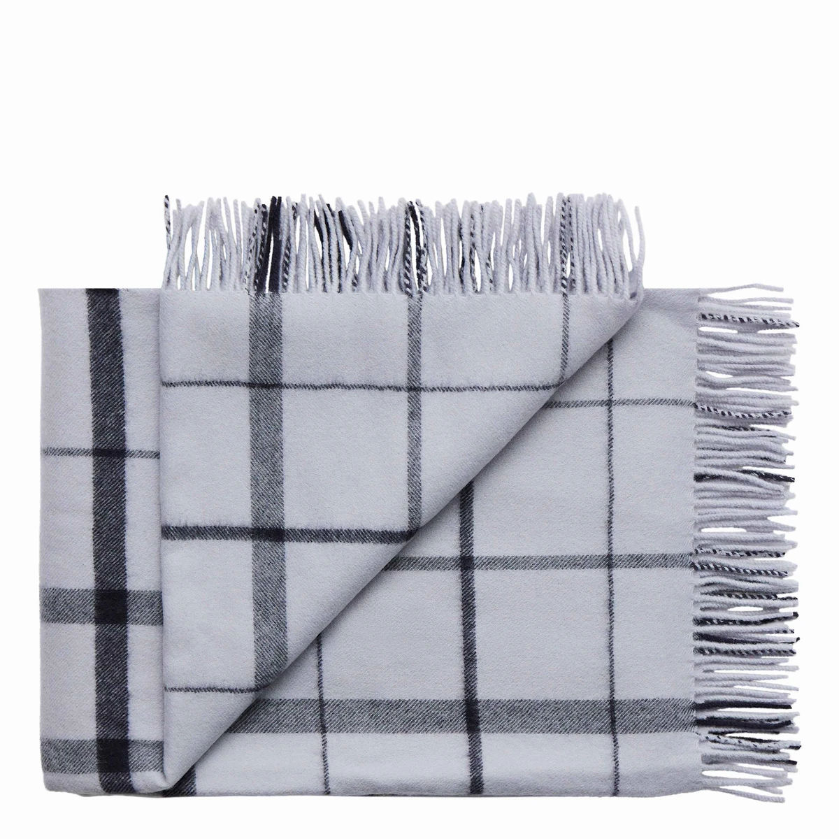 Warp and Weft pledd 130x190 cm - Stabil, Betong/Midnatt