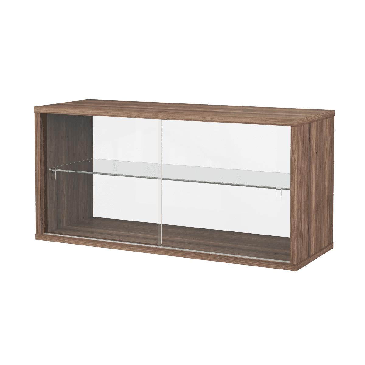 Pira Display Cabinet, glassbakside, klart glass 90x31x41,5 Valnøtt, Klart glass