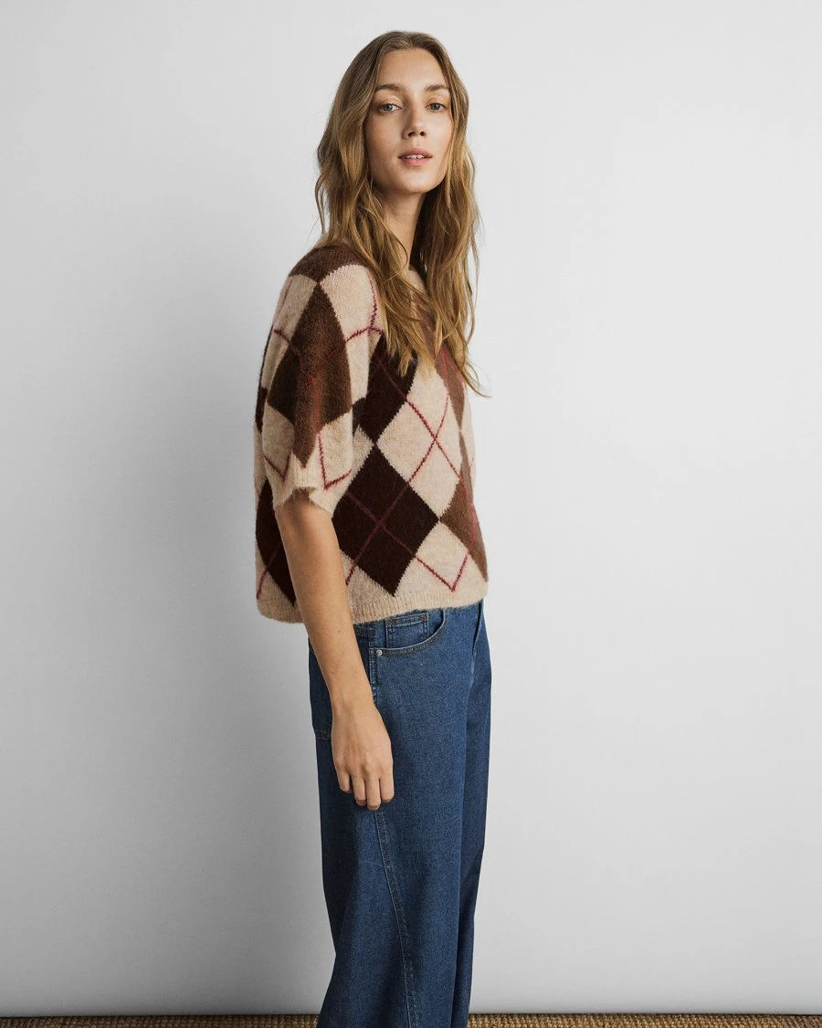 MSCHAdin Hope 2/4 Pullover CHK – F RYE ME/H FUDG / L/XL