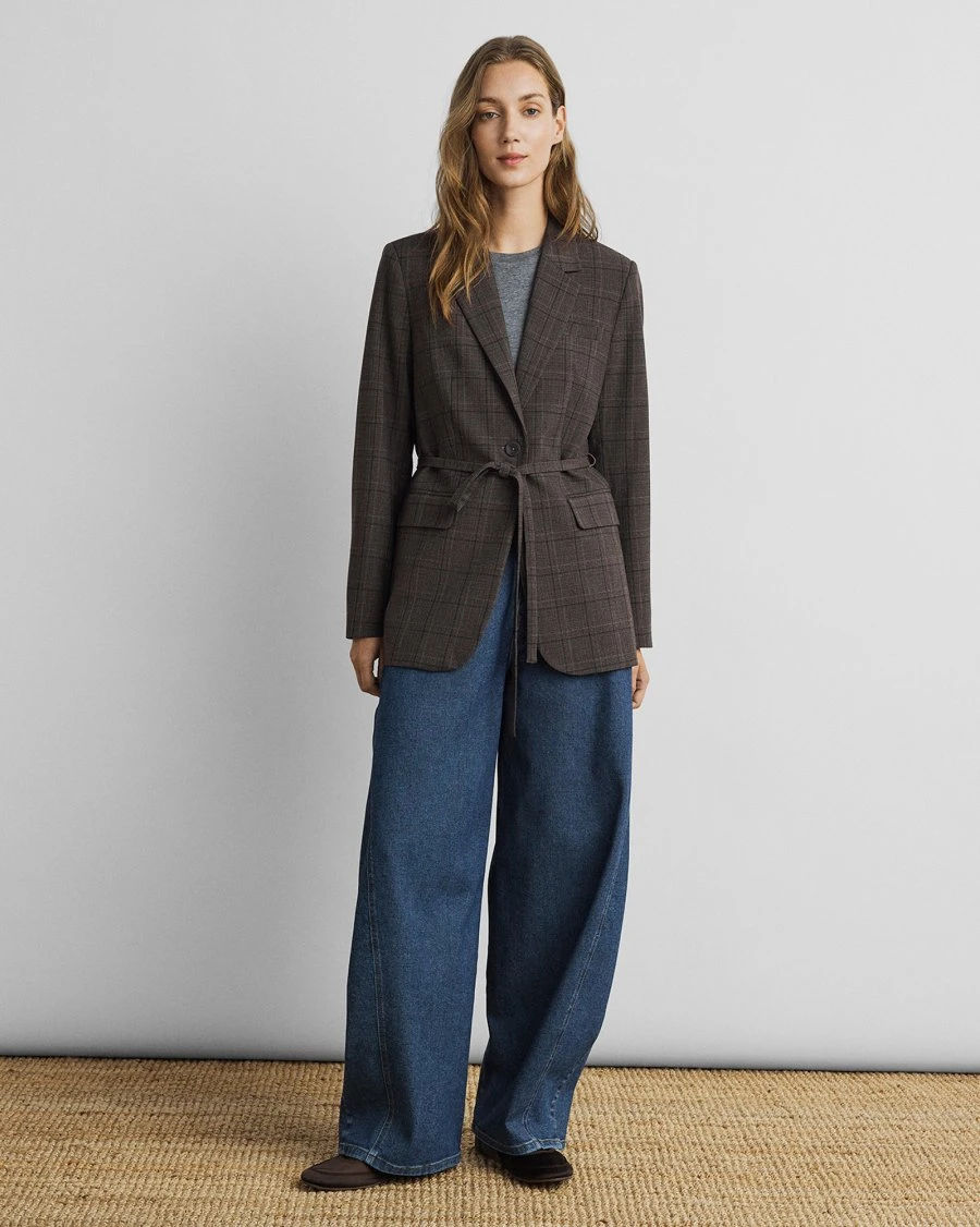 MSCH Johnna Blazer CHK – DARK BROWN/CORN / M