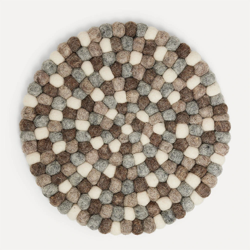 Wooldot Coaster Thin D19cm mix Gråstein