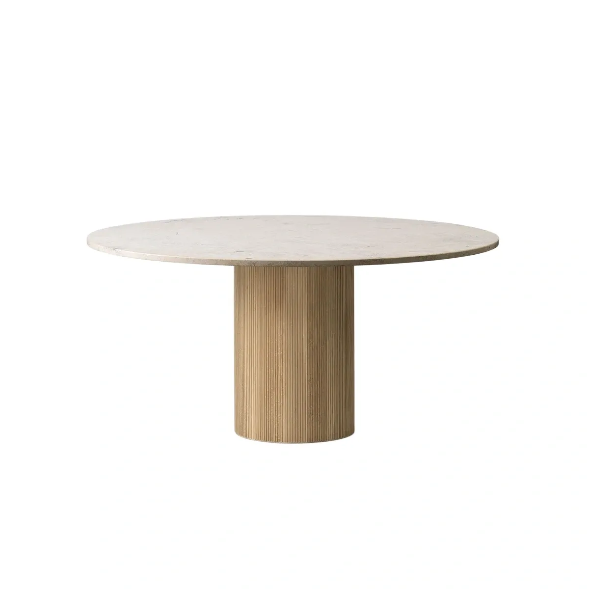 Vipp494 Cabin round Ø130 spisebord, Jura Grau Blau, lyst eik