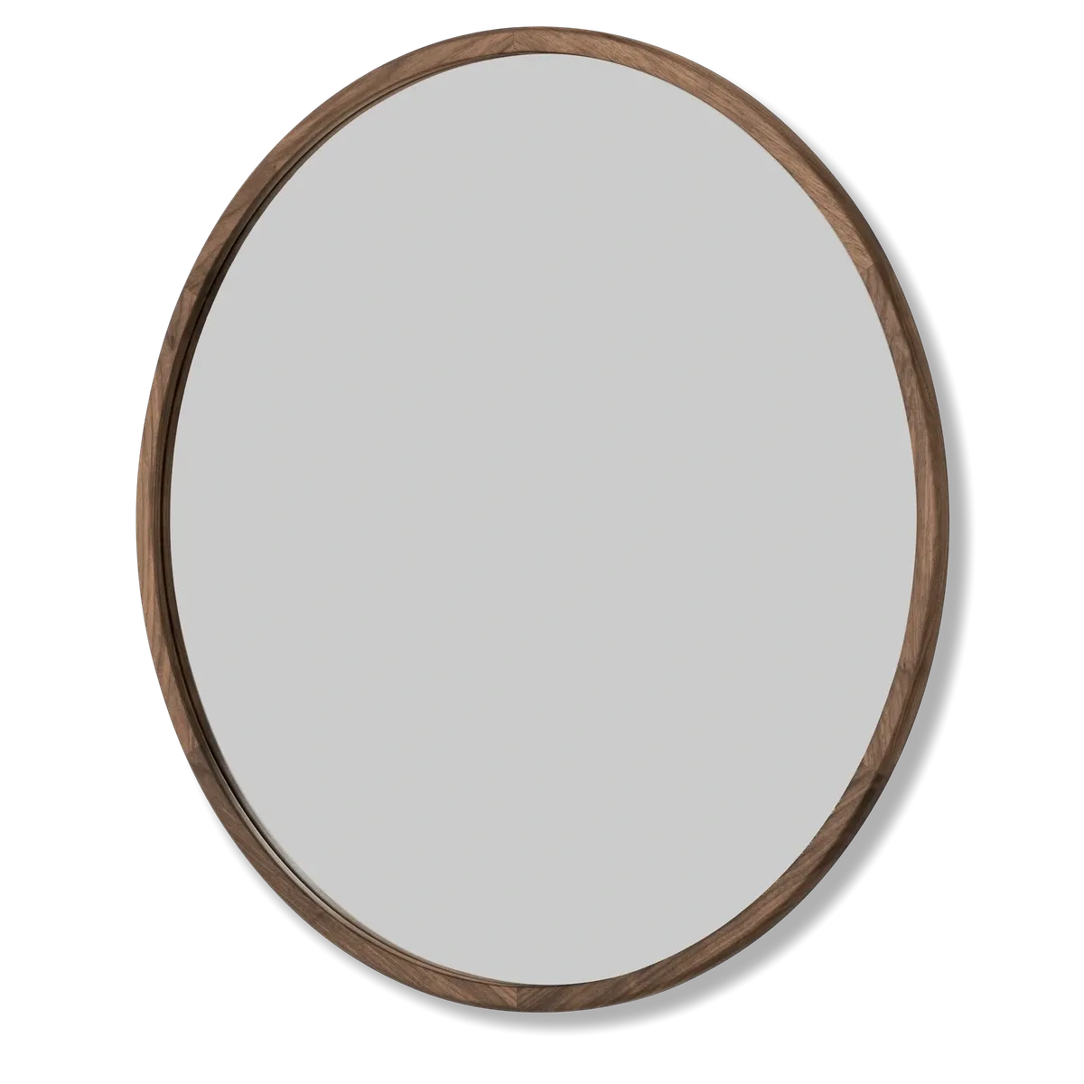 Silhouette Mirror Ø100 – Valnøtt olje