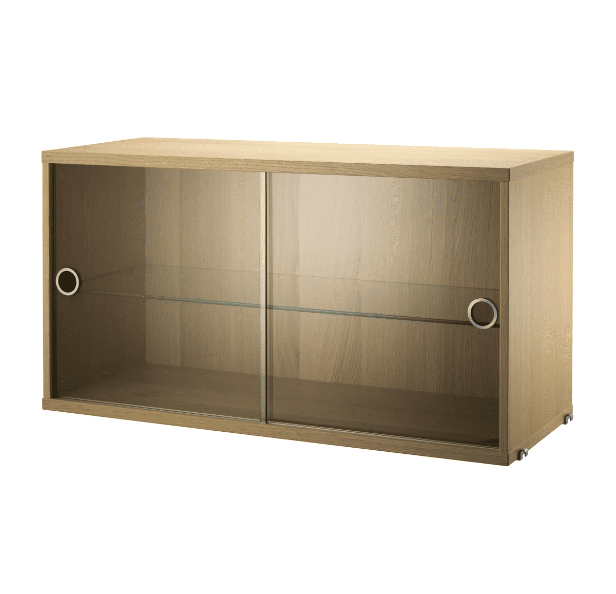 Vitrineskap med skyvedør i glass 78x30x42 Eik