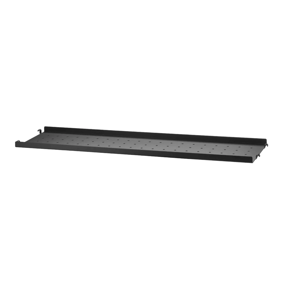 Metallhylle med lav kant 78x20x2 Svart