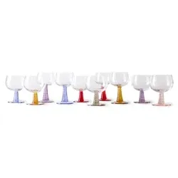 Swirl vinglass lav, mix farger