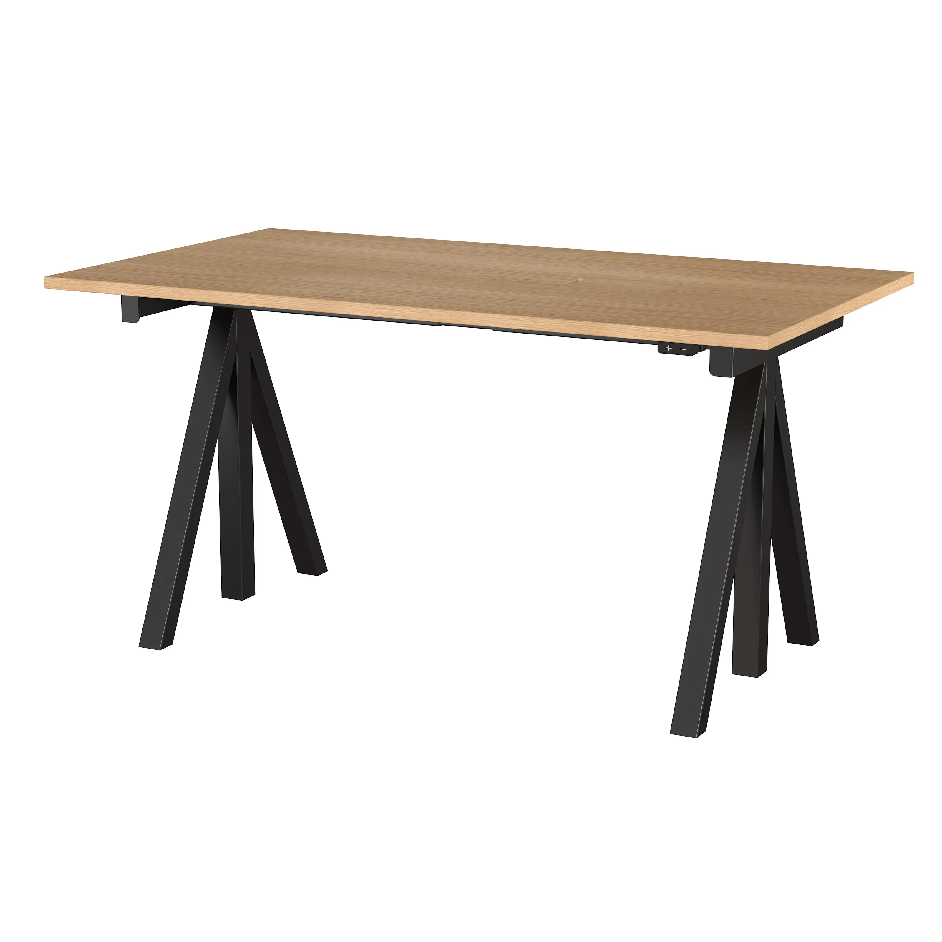 Høydejusterbart skrivebord 140x78 cm Svart eik