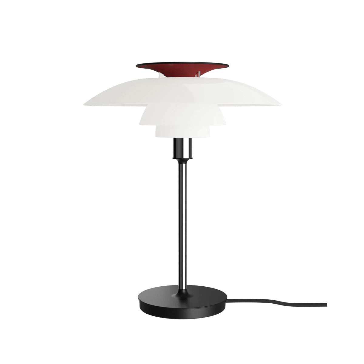 PH 80 Bordlampe – Opal white/high lustre chrome plated