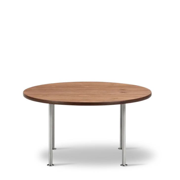 Wegner Ox Table Ø80 – Valnøtt olje Børstet rustfritt stål 41 cm