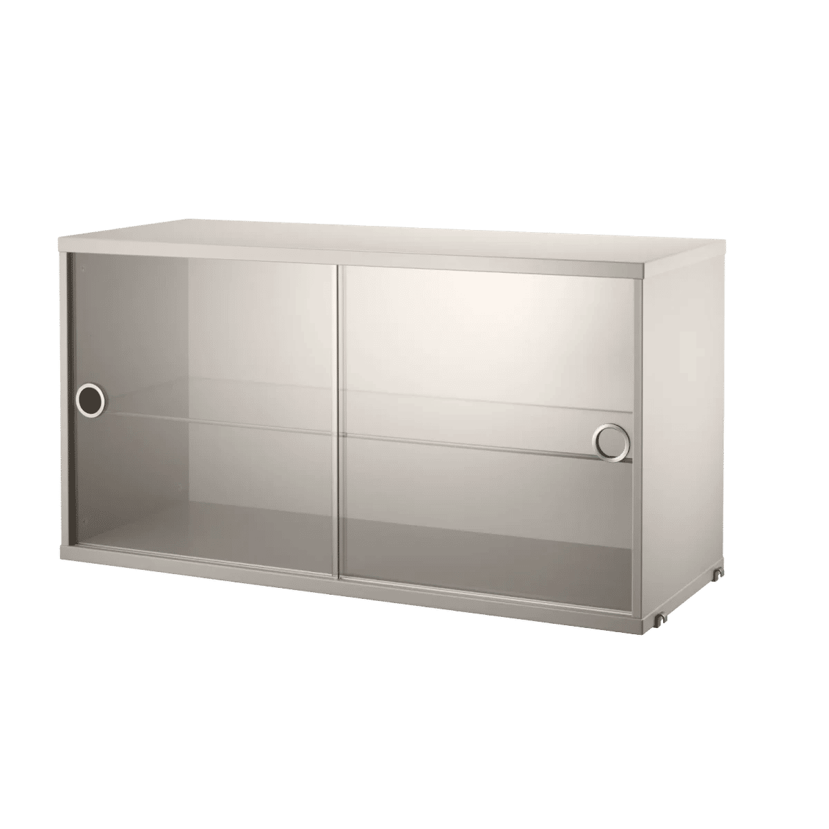 Vitrineskap med skyvedører i glass 78x30x42 Beige