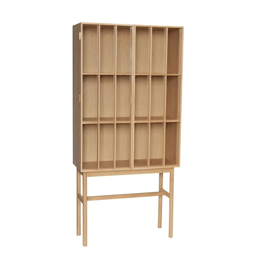 Shoji Display Cabinet Tall Natural